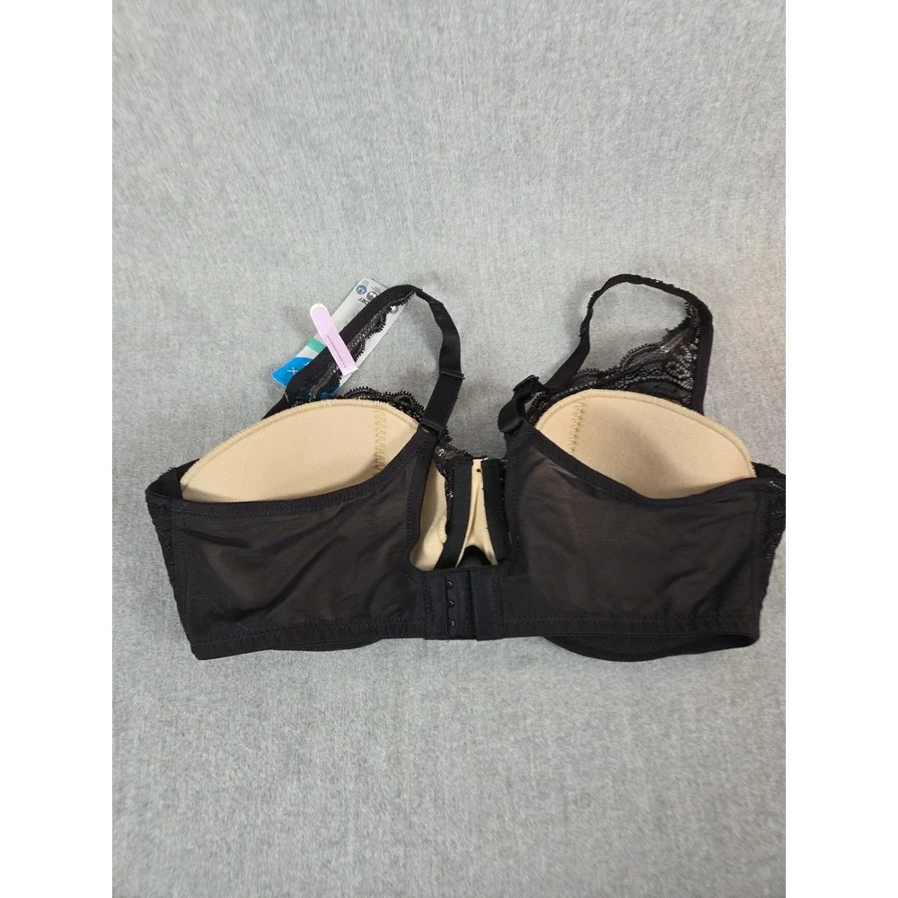 Playtex Love‎ My Curves Bra 38D Black Stretch Lace Cups Sculpted Lift NEW